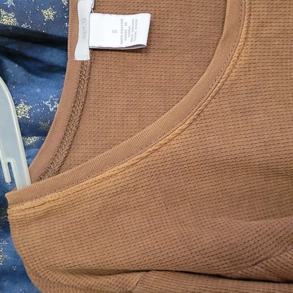🍂3/$10 Apt. 9 Brown "Pure Love" Long-sleeve Waffle-knit Top - Picture 7 of 11
